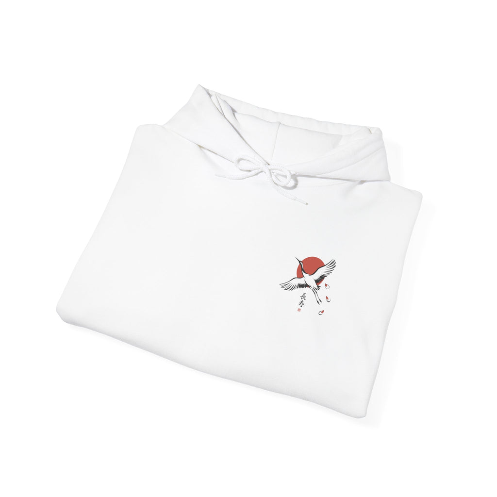 Crane & Rising Sun Hoodie | Japanese Streetwear