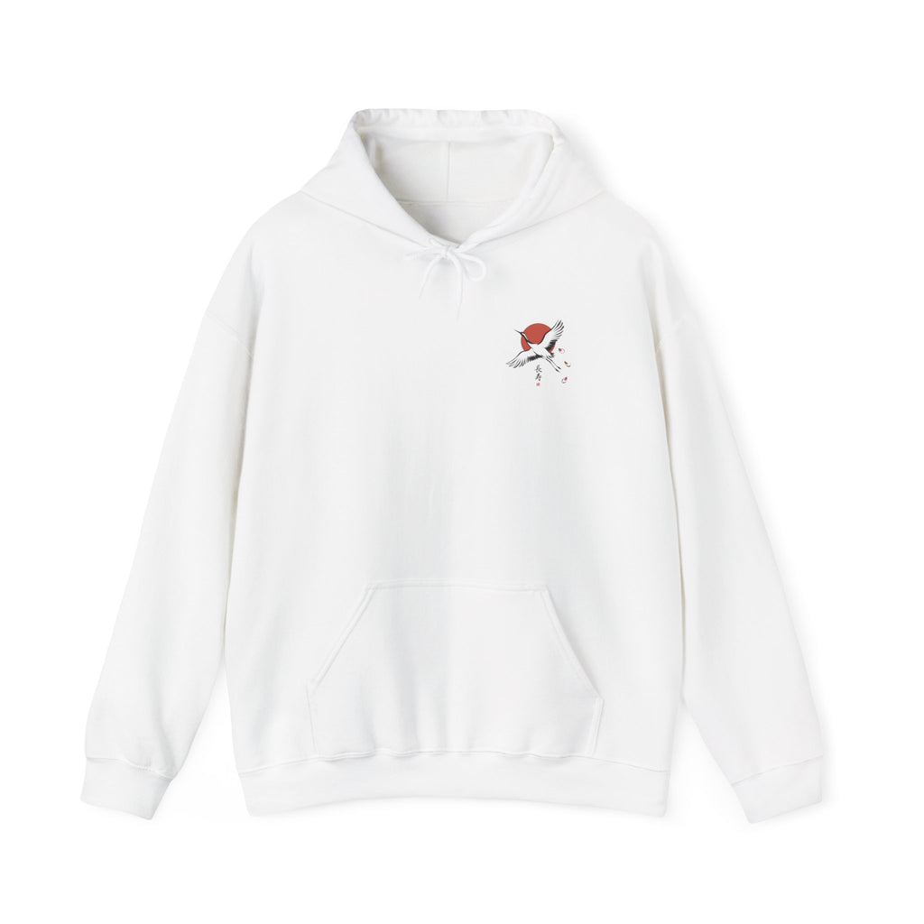 Crane & Rising Sun Hoodie | Japanese Streetwear