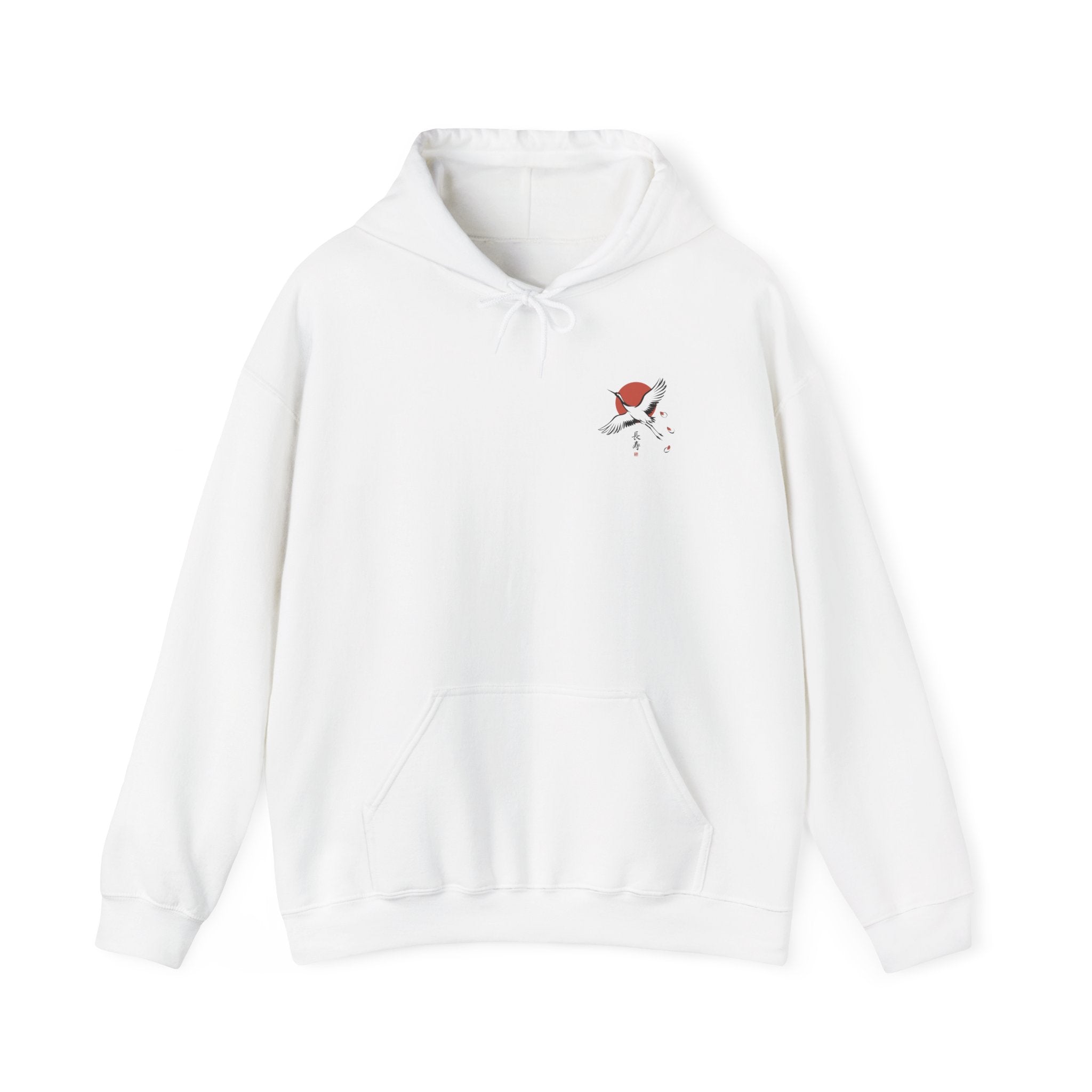Crane & Rising Sun Hoodie | Japanese Streetwear