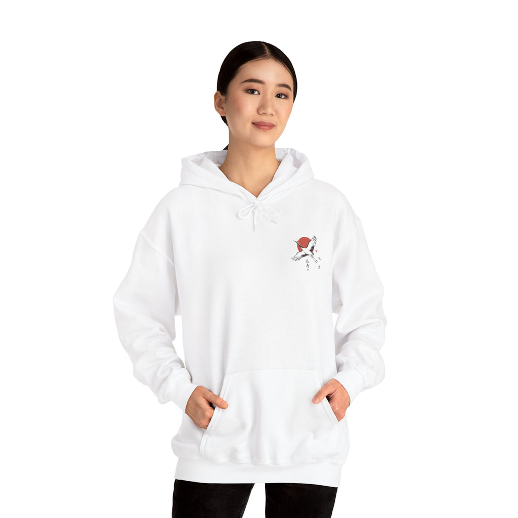 Crane & Rising Sun Hoodie | Japanese Streetwear
